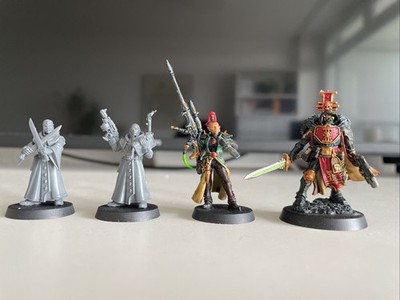 Warhammer 40K Inquisitor Ostromandeus + 2 Agenten + 1 Eldar Weltenläufer