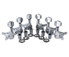 Guitar Locking Tuners 3L 3R 1:18 Lock String Tuning Key Pegs Hex Handle Chrome