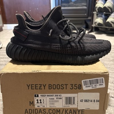 adidas Yeezy Boost 350 V2 Black Non-Reflective Size 11.5 Mens W/box Great Cond