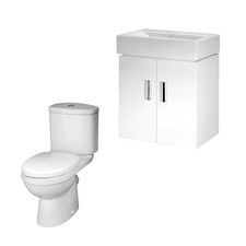 Orbit Cloakroom Bundle - Wall Hung Vanity Basin Unit, Toilet Pan, Cistern & Seat