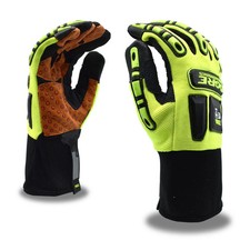 Cordova OGRE Gloves, Lime Green Spandex Back, Orange Synthetic Leather Palm, TPR
