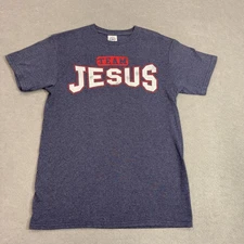 Team Jesus Shirt Mens Small Blue Delta Pro Weight Christian Graphic Tee Church
