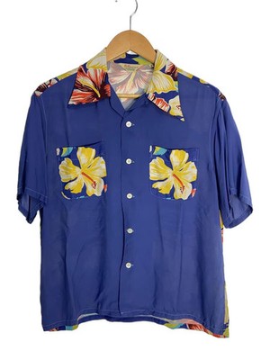 SUN SURF Aloha Shirt S Rayon BLU SS31815