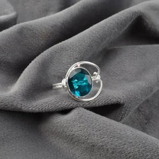 Blue Apatite Gemstone 925 Sterling Silver Handmade Beautiful Ring For Gift Her,