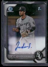 2022 Bowman Draft #CDA-JS Jordan Sprinkle Chrome Draft Pick Autographs
