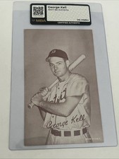 1947-66 Exhibits Baseball Card George Kelly Certified Authentic Graded MBA VGEX+