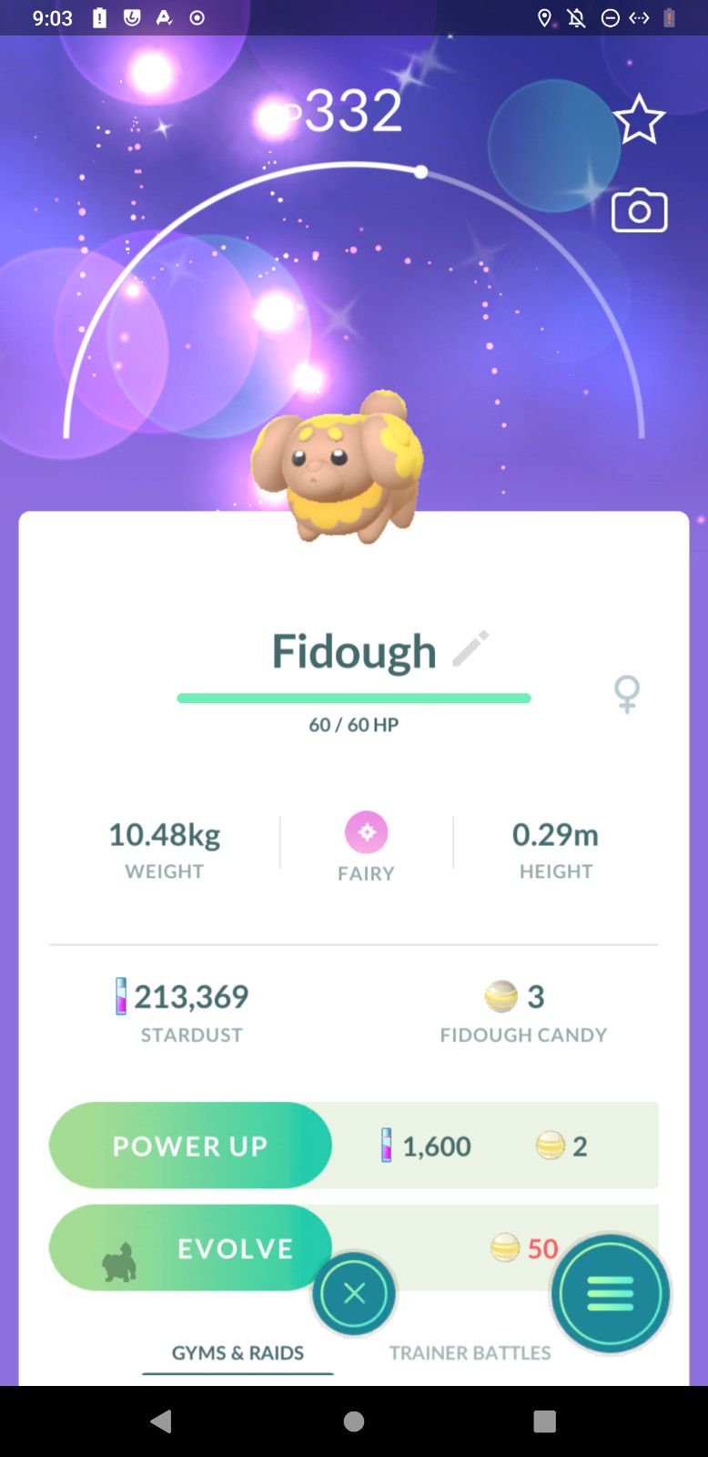 PokémonGo | Shiny Fidough | Mini PTC 80K Dust