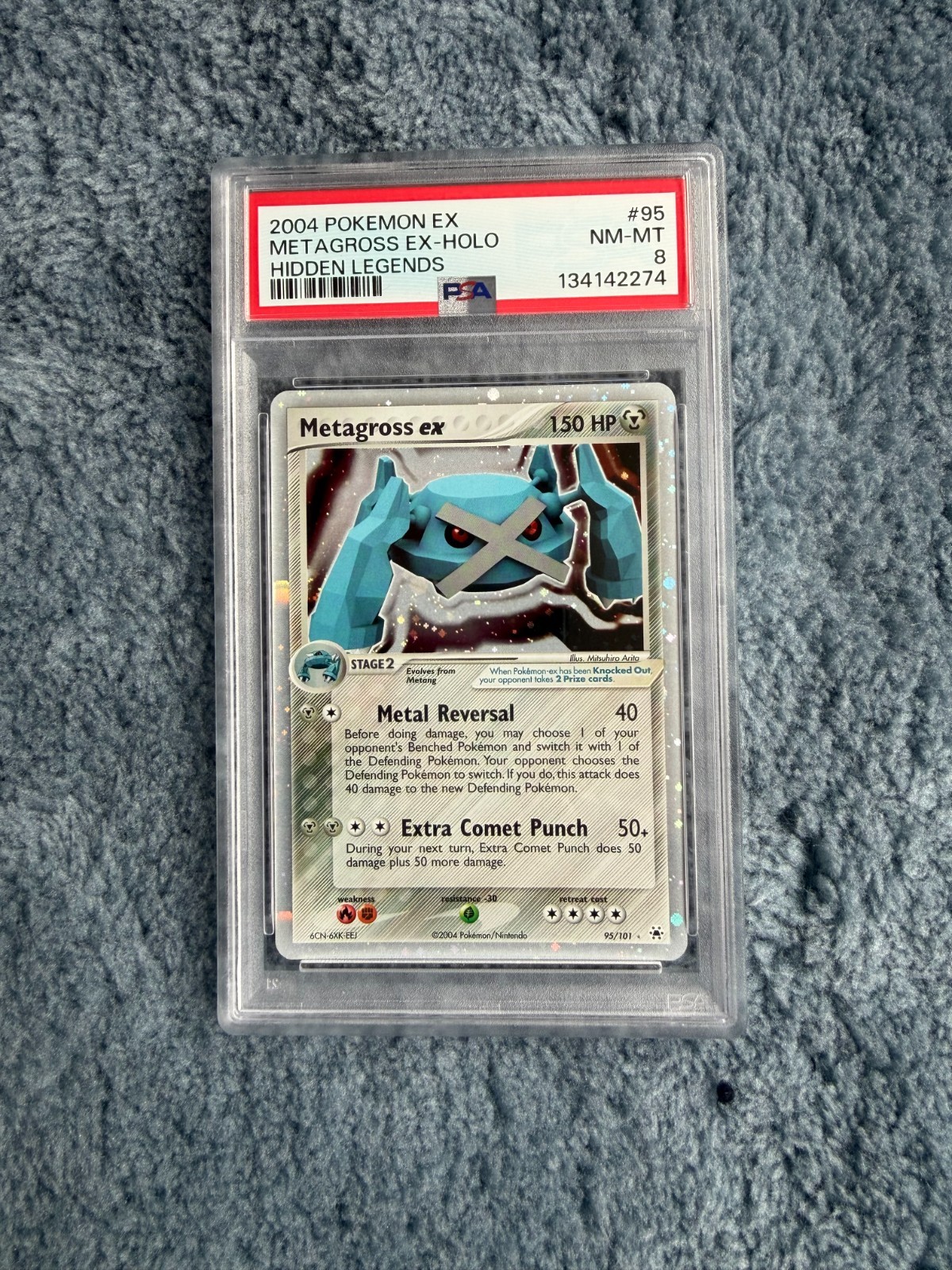 Metagross EX 2004 Pokemon Hidden Legends Holo PSA 8 #95