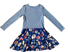 Tea Tiered Skirted Twirl Dress, Blue Stripes and Floral, Girl Size 12