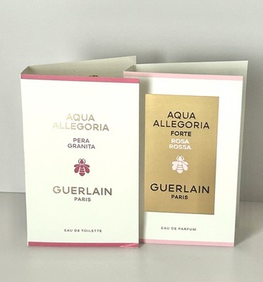2pc Guerlain Aqua Allegoria Sample Set Pera Granita EDT Rosa Rossa Forte EDP 1.2