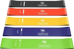 TechStone Ensemble de bandes de résistance pour hommes et vert - Bleu- Jaune - rouge - noir