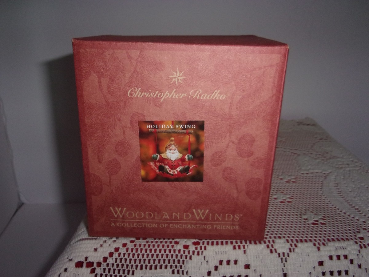 BAUM＊オーデコロン WOODLAND WINDS Christopher Radko resin Woodland Winds Santa Holiday Swing