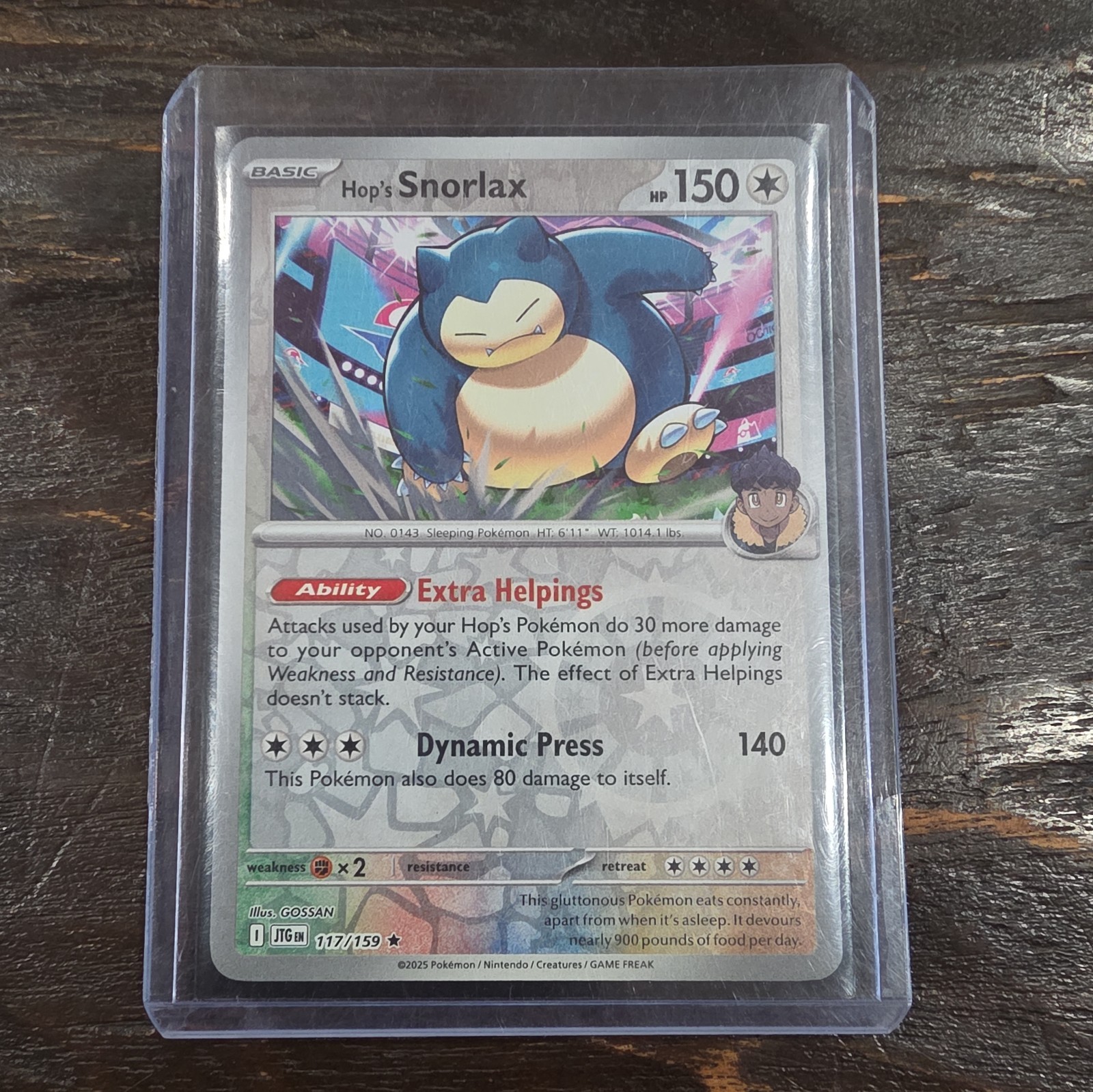 Hop's Snorlax Sv09: Journey Together Rare Reverse Holo 117/159 Mint