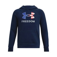 Under Armour Big Boys Freedom Flag Hoodie, Size: Medium, Color: Academy White