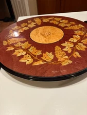 Vintage A. Gargiulo & Jannuzzi Wood Marquetry Inlaid Sorrento, Italy LAZY SUSAN