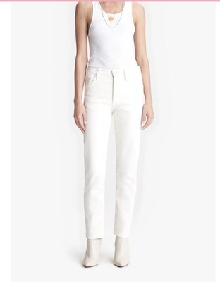 Mother Jeans The Tomcat Ankle Womens 27 X 27 Cream Puffs White Straight Leg