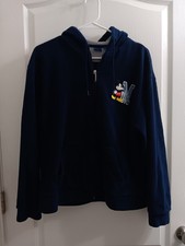 VTG Disney Mickey Mouse Embroidered Fleece Full Zip Hoodie Jacket Size L Unisex