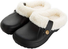 Womens Mens Clogs Fur Lined Clogs Winter Garden Clogs Mules Warm House Slippers