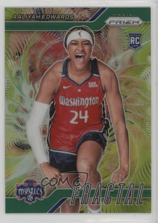 2024 Panini Prizm WNBA Fractal Green Prizm Aaliyah Edwards #3 3pb