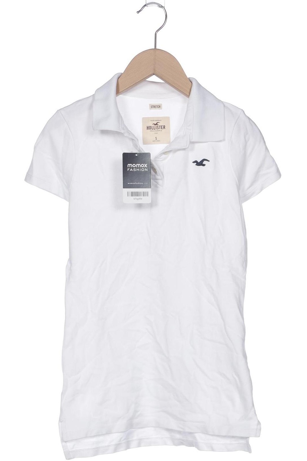 Hollister Poloshirt Damen Polohemd Shirt Polokragen Gr. S Weiß #b7qy69r