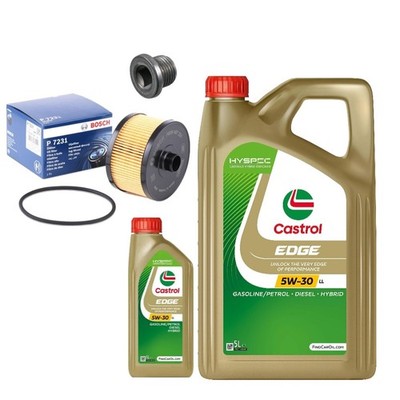 6L CASTROL EDGE LL 5W30 BOSCH OIL SERVICE KIT FOR MERCEDES B180 W247 1.3 2018+