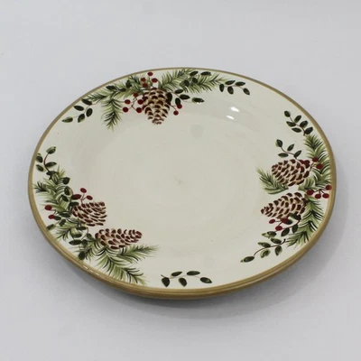 Plato Cerámica Decorado Home Collection Pino Y Bayas 11.5" MultiColor - Imagen 1 de 4