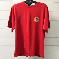 Vintage 90s Lucky Brand Red Graphic T-Shirt XL Made in USA Logo Tee
