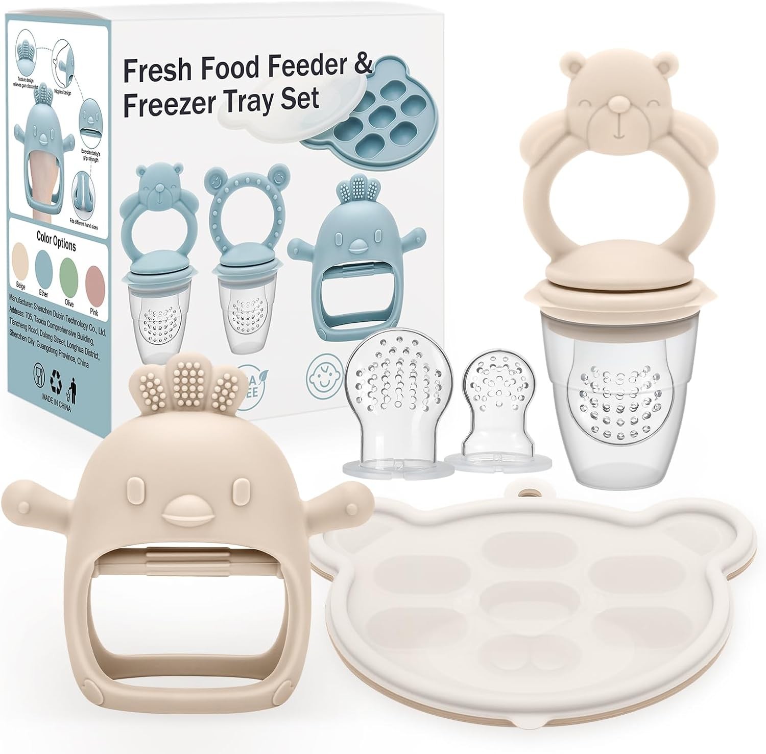 Baby Fruit Food Feeder Freezer Tray Breastmilk Popsicle Molds Silicone Teether