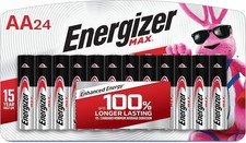 Energizer MAX AA Batteries Alkaline 4, 8, 12, 16, 20, 24 Ct. 15 YEAR SHELF LIFE