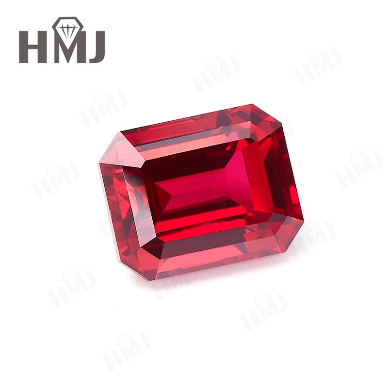 4x6-10x14mm Lab Created Blood Red Ruby Emerald Certified Loose Gemstone BIG SIZE - Image 2 of 4