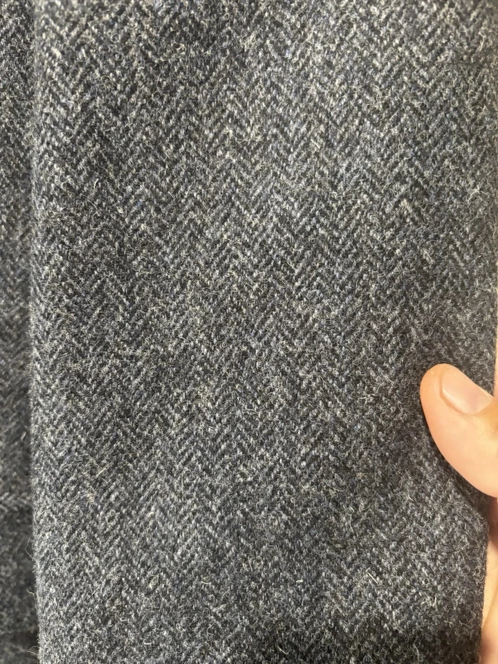 Vintage Christian Dior Monsieur Wool Herringbone Overcoat Men's Gray Black Union - Image 2 of 4