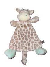 DEMDACO Nat  Jules Giraffe Lovey Rattle Plush Security Blanket Lovey