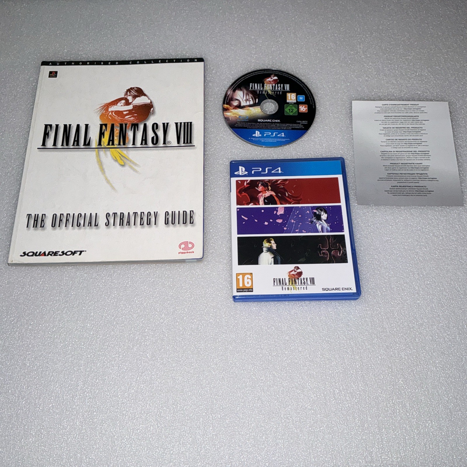 Final Fantasy VIII Remastered WITH STRATEGY GUIDE Sony Playstation 4 used vgc