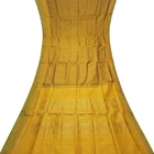 Vintage Mustard Sarees 100% Pure Kanjivaram Silk Zari Handwoven Sari 5YD Fabric