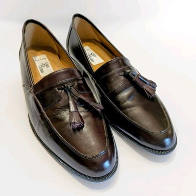 San Remo Spain Mens 9.5 M Calf Skin Tassel Loafers 