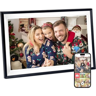 15,6 Zoll Digitaler Bilderrahmen WLAN, Frameo Bilderrahmen 1920x1080 FHD IPS DE