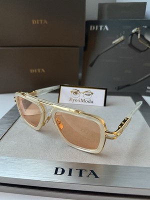 DITA LXN-EVO DTS 403 06 WHITE SWIRL YELLOW GOLD APRICOT SUNGLASSES