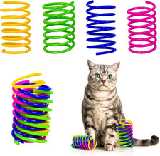 Cat Spring Toy, 30 Pcs Cat Kittens Toys Plastic Colorful Coil Spiral Springs for