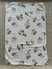 Vintage Dundee 1984 Disney Baby ABC s Block Crib Blanket Mickey Minnie Mouse