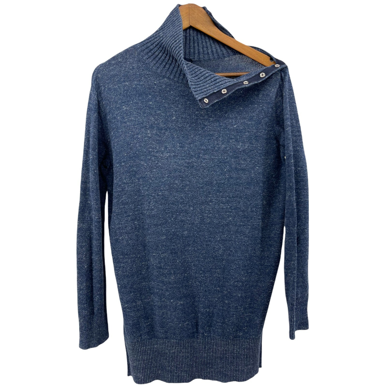 GAP Sweater Small Blue Pullover Snap Button Turtl… - image 8