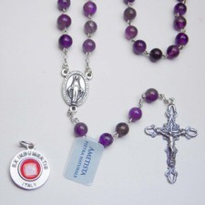 Bonus St Malachite Gemstone Rosary Sterling Silver Anthony Relic Medal