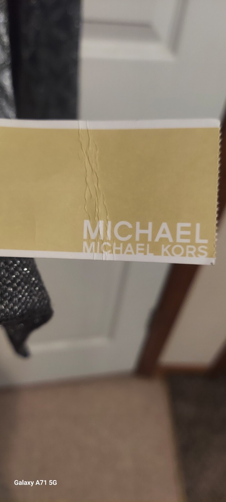 NWT Michael Kors Scarf Grey & Silver MK Print Knit Scarf 64” X 10” thumbnail 4