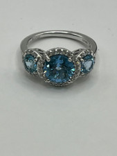 CZ 925 Blue Stone Ring 0444