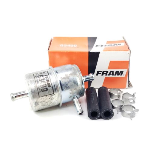 Fram G3499 Gasoline Fuel Filter Kit Hoses Clamps For Chrysler Dodge USA NOS