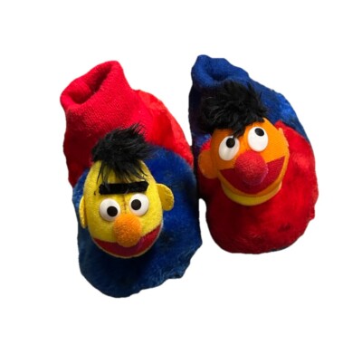 Vintage Rare 90's Kid's Sesame Street Bert & Ernie House Slipper