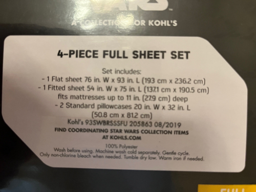 NEW Star Wars 4-piece full sheet set - Picture 3 of 3