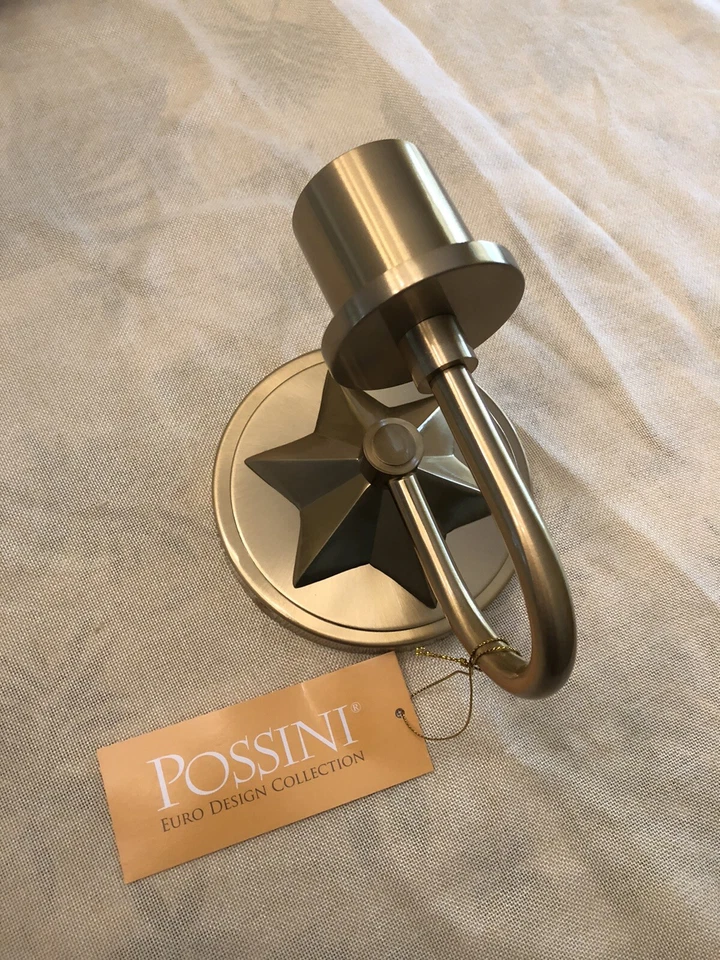 POSSINI EURO DESIGN Lámpara Dorada con Estrella Luz de Pared Aplique de Pared de Vidrio NUEVO Foto 3 de 4
