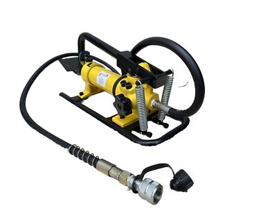 10000psi Manual Hydraulic Foot Pump W/ 6ft RubberHose 3/8  Quick Coupler