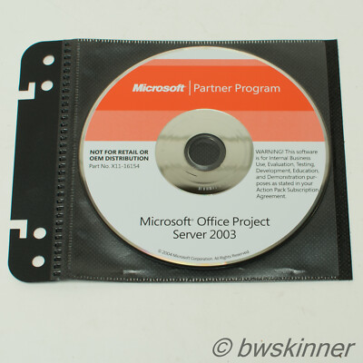 Microsoft Partnerprogramm Office Project Server 2003. Original CD.