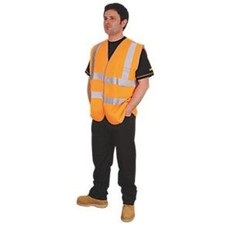 Image of Dickies Orange Hi Visability Vis Viz Waistcoat Size Large New
